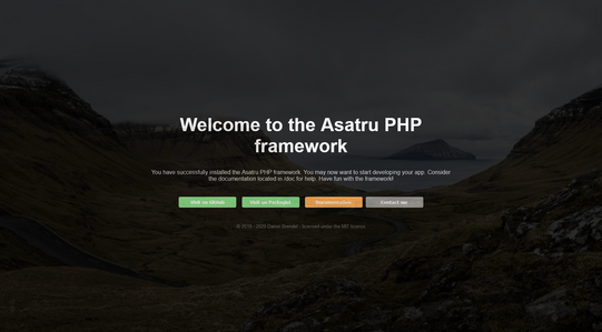 Asatru Welcome screen